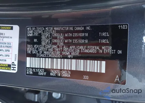 2024 Lexus Nx 350 z USA, uszkodzony, nr VIN 2T2AGCEZ3RC050351